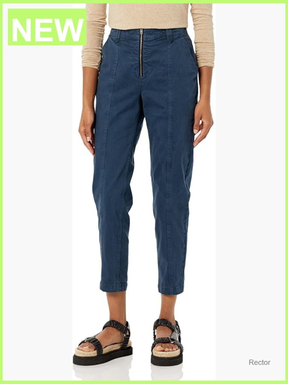 Women's Stretch Chino Utility Detail Pants High Rise Straight